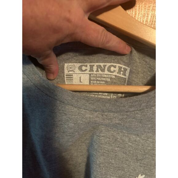 Cinch Jeans Men's T Shirt Short Sleeve Logo Graphic gray size large - Picture 3 of 3